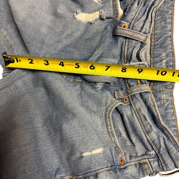 Old Navy O.G. Straight Distressed Jeans Size 0 Light Blue Denim Casual Pants - Picture 6 of 7